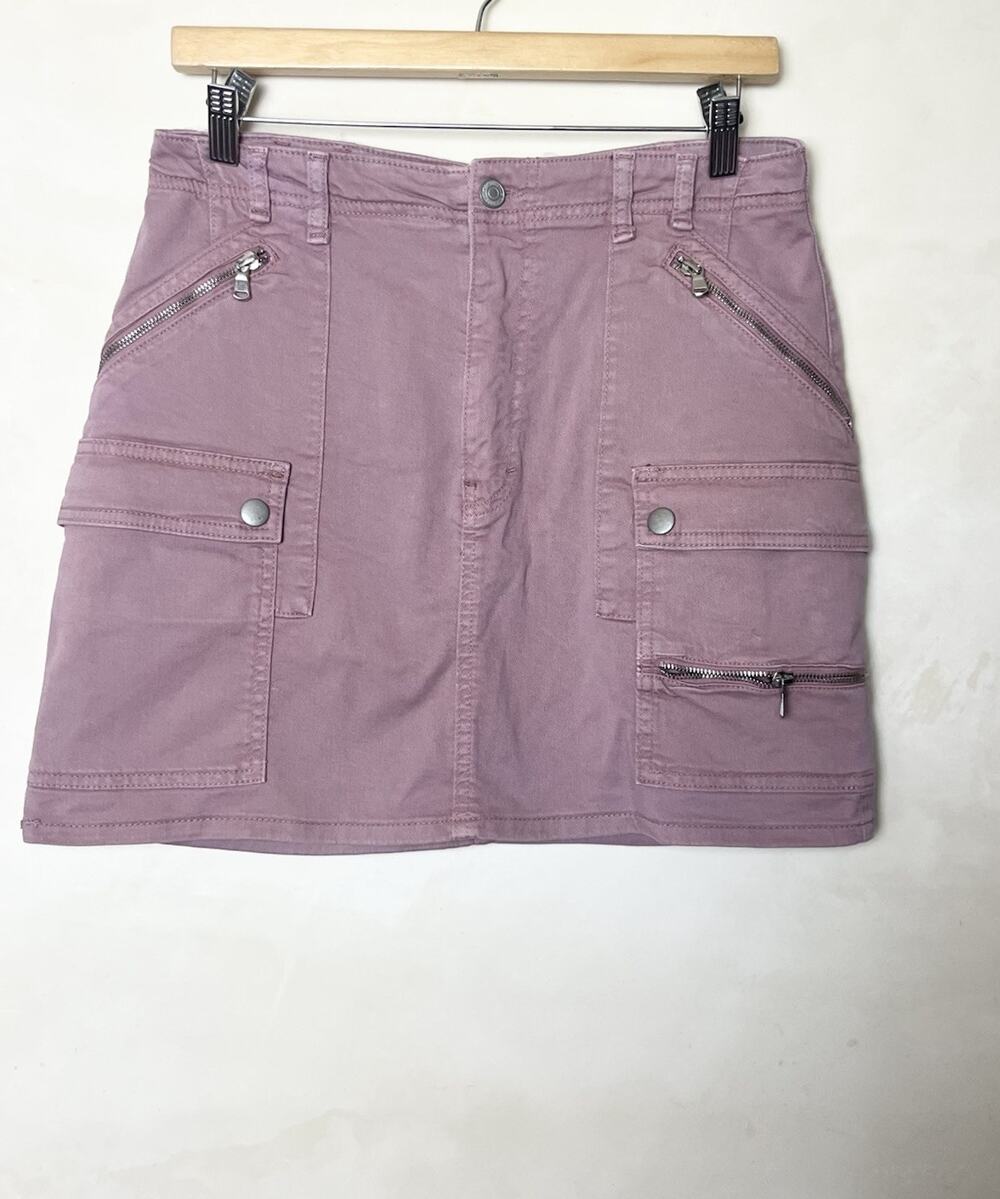 Free People We The Free Avenue Cargo Utility Mini Skirt Dusty Lilac Size 30